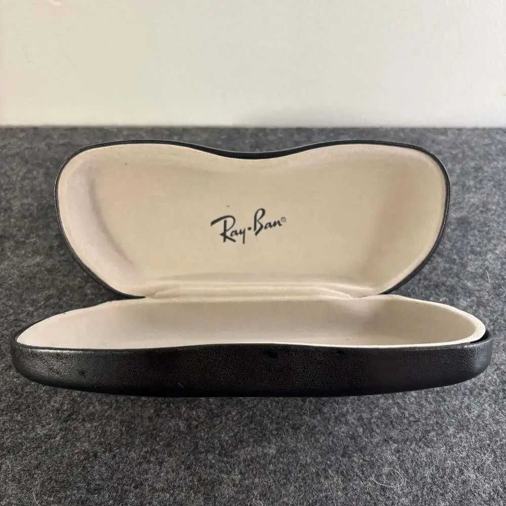 Ray-Ban Black Leatherette Hard Clamshell Eyeglasses or Sunglasses Case